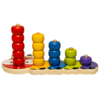 Caterpillar Wooden Stacking Rings | Stack & Sort Puzzle Toy for Kids & Children