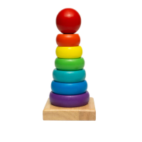 Wooden Rings Stacking Tower | 7 Rings Multicolor Stacking Puzzle Toy for Kids
